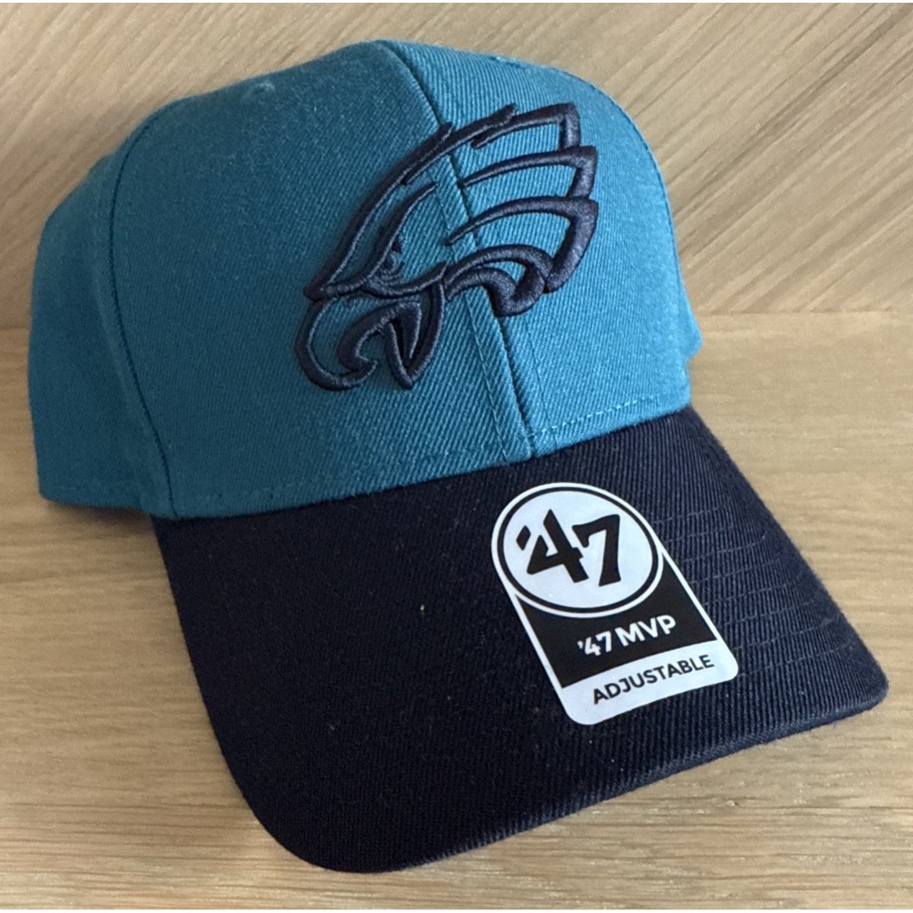 '47 Brand Philadelphia Eagles MVP Adjustable Hat Midnight Green Teal Black OSFM